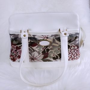 Vintage White Tapestry Handbag